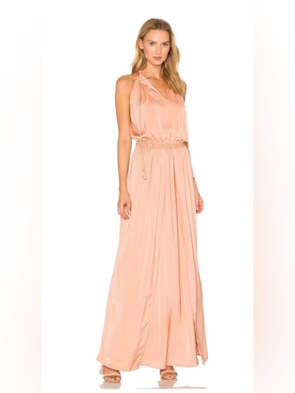 The Jetset Diaries Peach Sleeveless Grecian Dress.  Size 8